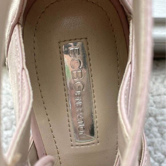 BCBGeneration size 8 blush pink Lace-up  Zipper Closure Open Toe Stiletto heel - Picture 9 of 9